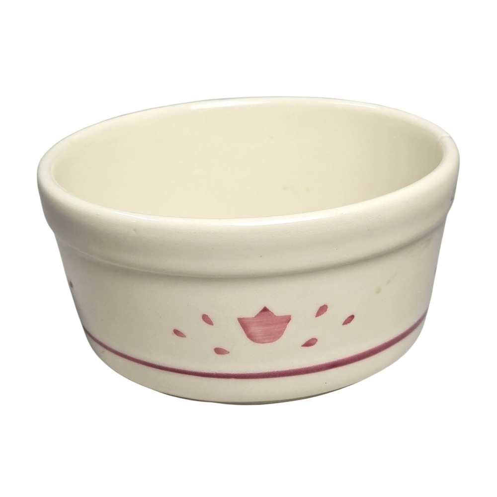 Roseville Ohio Vintage Friendship‎ Village Stoneware Ramekin Pink Tulip Pottery